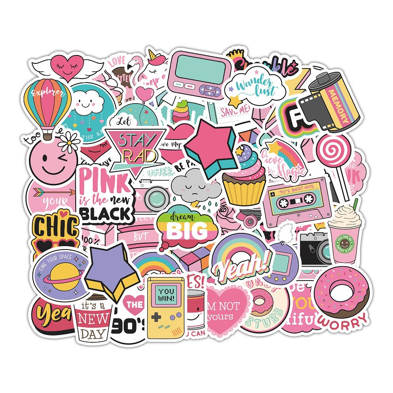 Cute Pink Ins Wind Girly Sticker Luggage Decoration