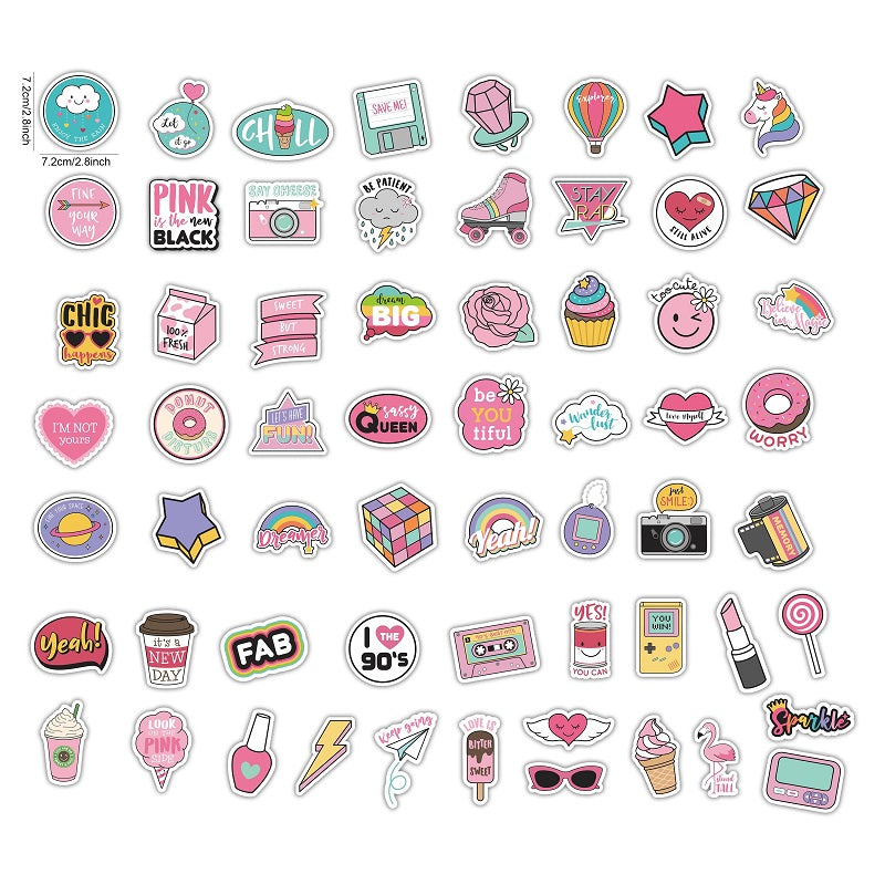 Cute Pink Ins Wind Girly Sticker Luggage Decoration