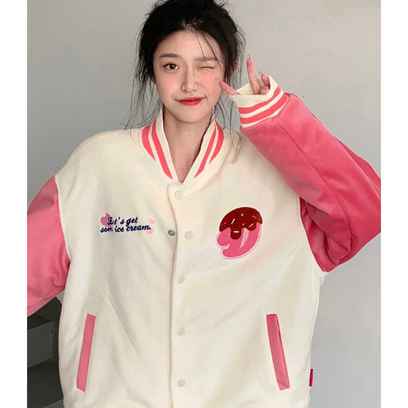 Hello Kitty Ice Cream🍦 Baseball Jacket