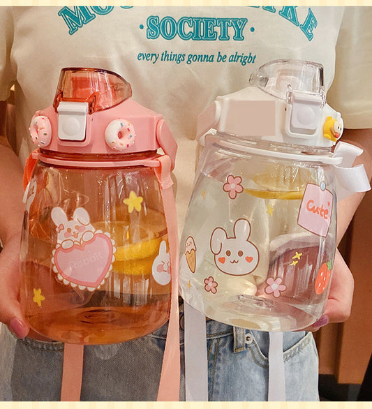 Portable Cute Large Capacity Water Bottle Straw Cup
