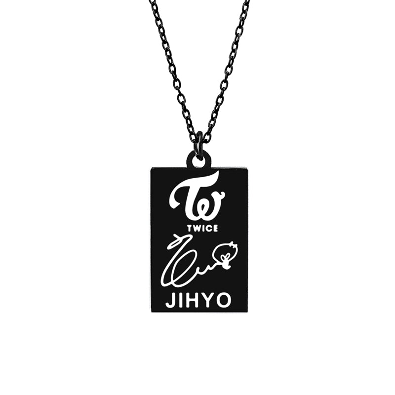 KPOP TWICE Member Signature Stainless Steel Pendant Necklace