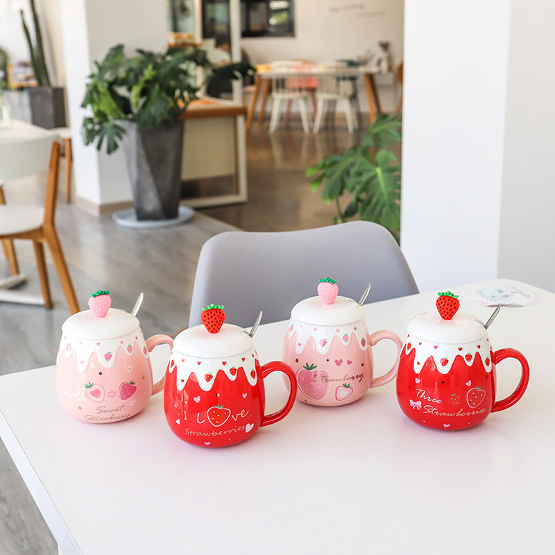 Strawberry Cream Mug With Lid