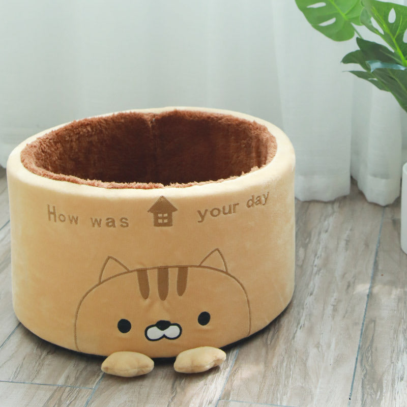 Cute Design Round Plush Creative Pet Nest