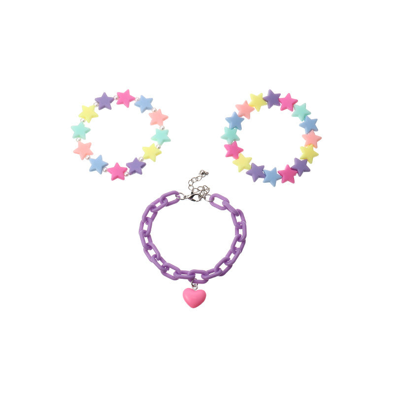 Sweet And Cute Resin Heart Bracelet