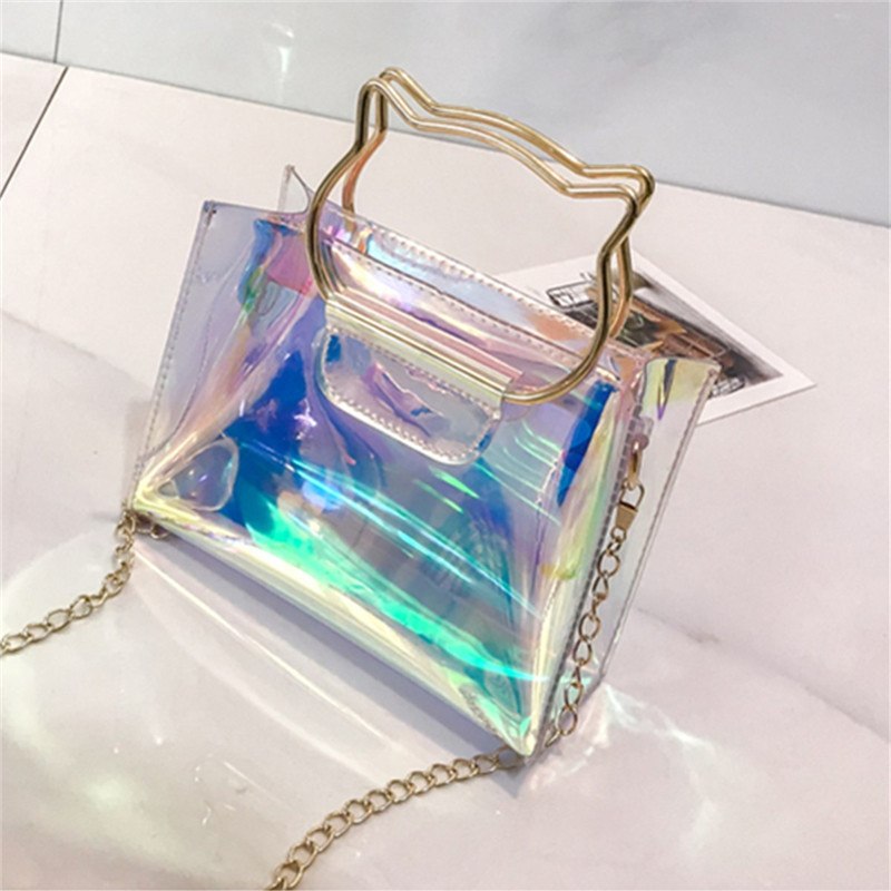 Cat Handle Hologram Bag