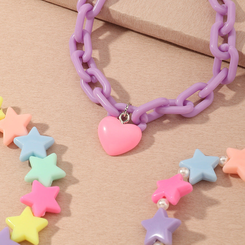 Sweet And Cute Resin Heart Bracelet