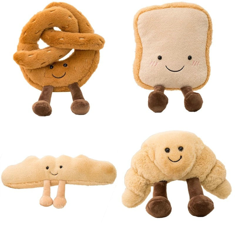 Kawaii Pretzel Croissant Toast Plush Food