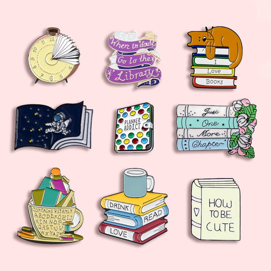 Enamel Pin Book themed