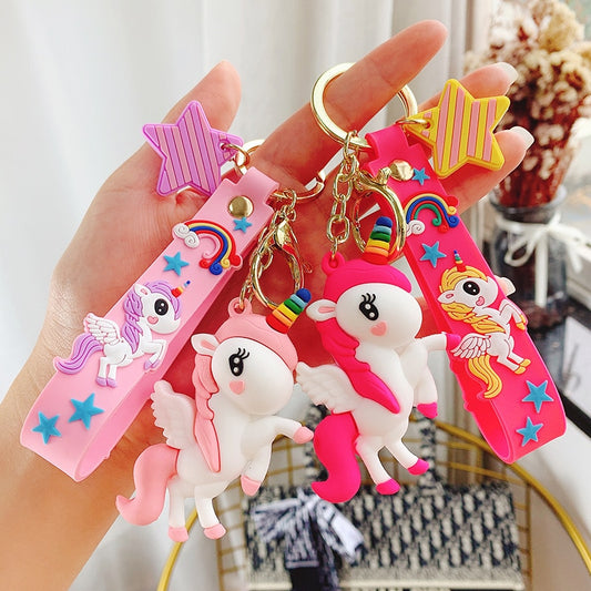 Rainbow Unicorn Key Chain Charm