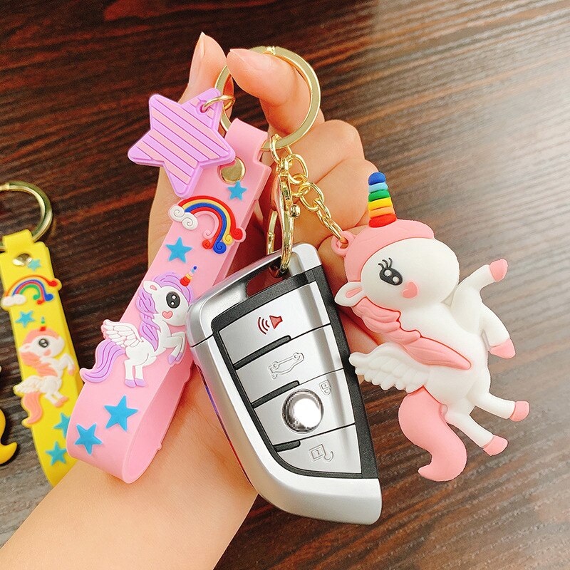 Rainbow Unicorn Key Chain Charm