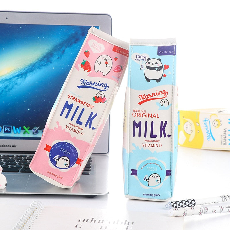 Cartoon Milk bottle school pencil case