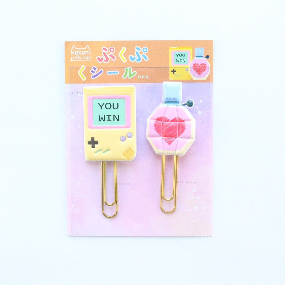 Domikee Puffy Cartoon  Paper Clips Set 2pcs