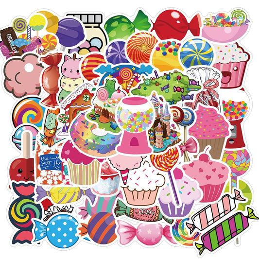 Colorful Kawaii Candy Stickers 50 Pack