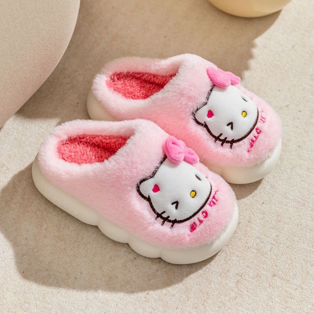 Pantuflas Kawaii Sanrio Hello Kitty Felpa Cálida Antideslizante