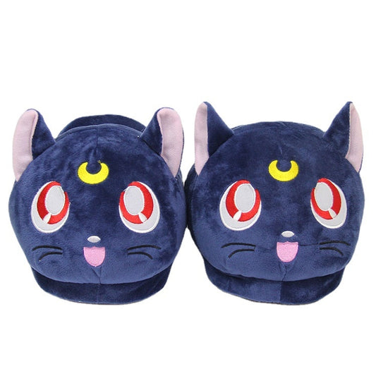 Sailor Moon Luna Cat Plush Slippers