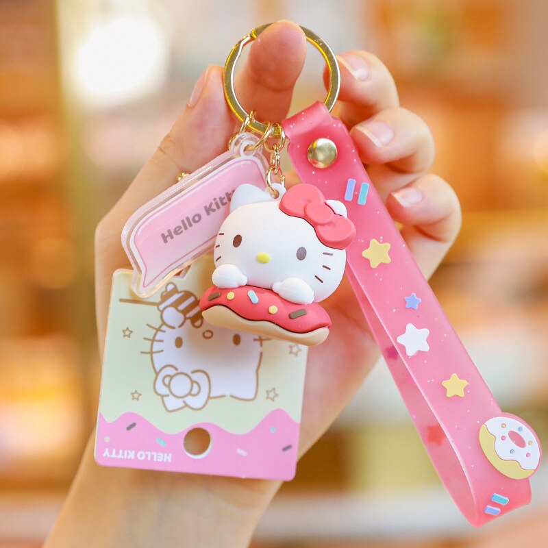 Kawaii Sanrio Hellokitty Donut Keychain Pendant