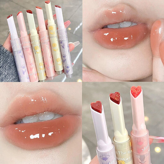 2 Pack Combination Mirror Heart Shape Lip Plumper Gloss