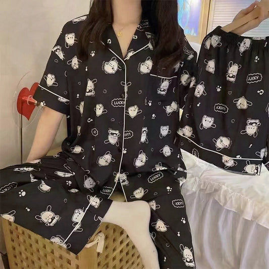 Sanrio Kuromi Pochaco Cinnamoroll Three Piece Soft Pajamas