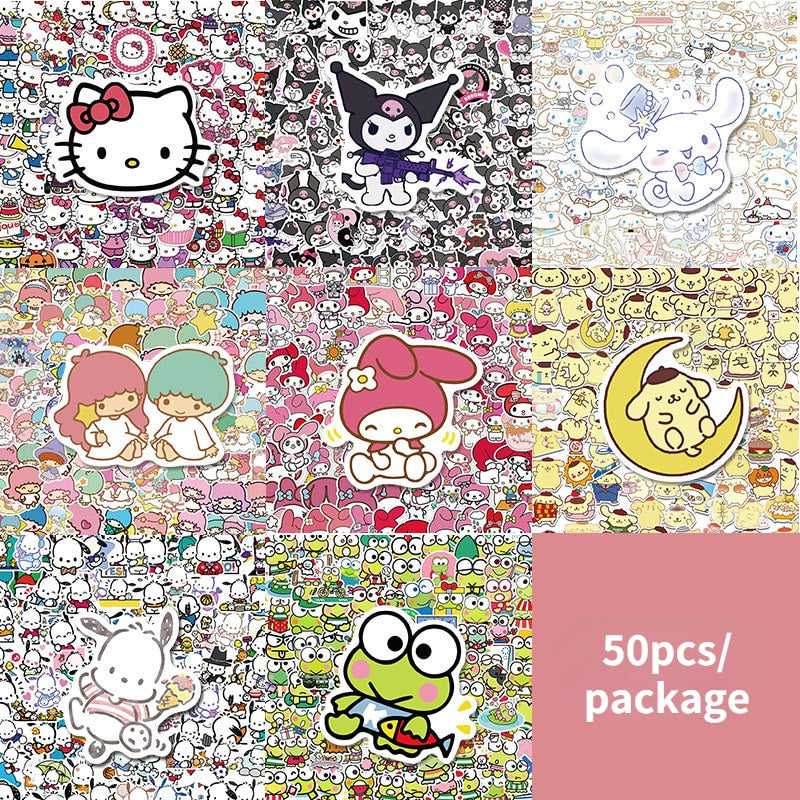 Sanrio Stickers Hello Kitty Kuromi My Melody 50 Pack