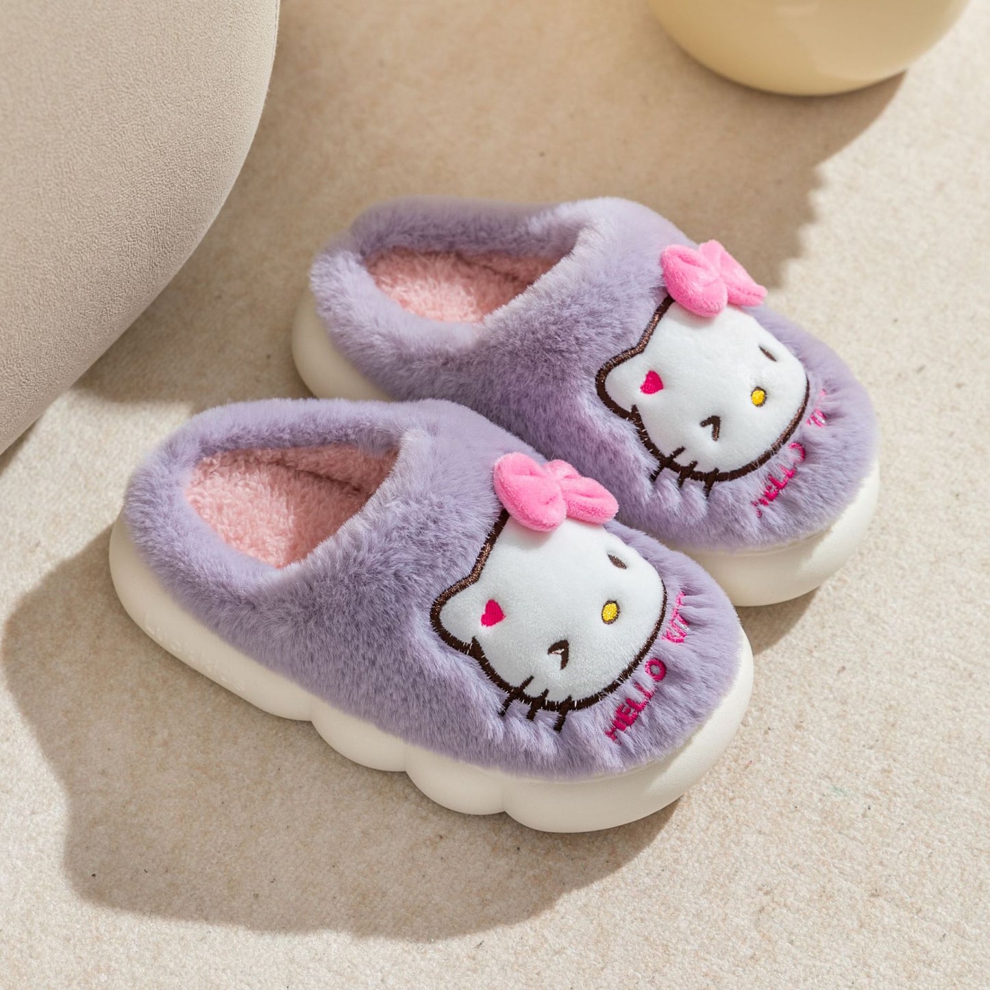 Kawaii Sanrio Hello Kitty Slippers Non-Slip Warm Plush