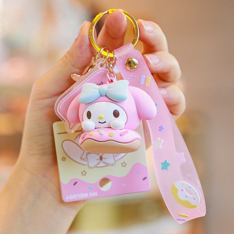 Kawaii Sanrio Hellokitty Donut Keychain Pendant