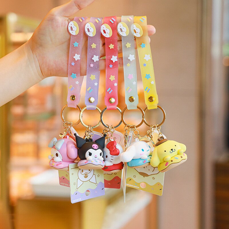 Kawaii Sanrio Hellokitty Donut Keychain Pendant