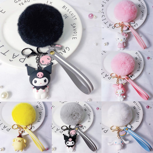 Kawaii Sanrio Pompom Keychain