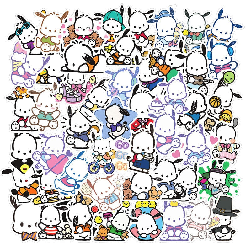 50pcs Sanrio Stickers Hello Kitty Stickers Kuromi My Melody Cute