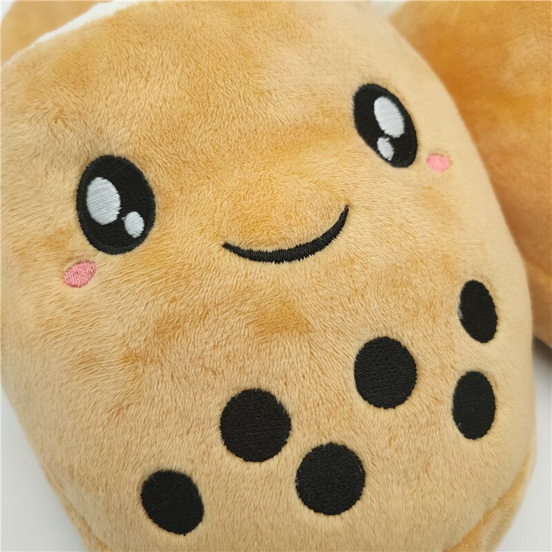 Boba Milk Tea Plush Slippers