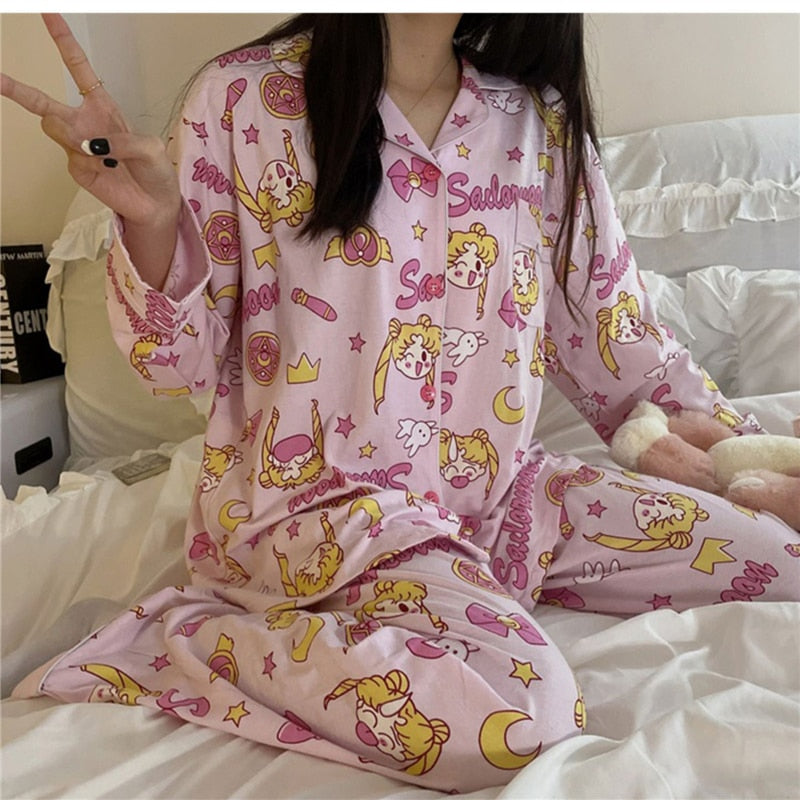 Sailor Moon Pink Two Piece Set Pajamas