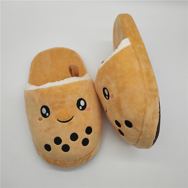 Boba Milk Tea Plush Slippers