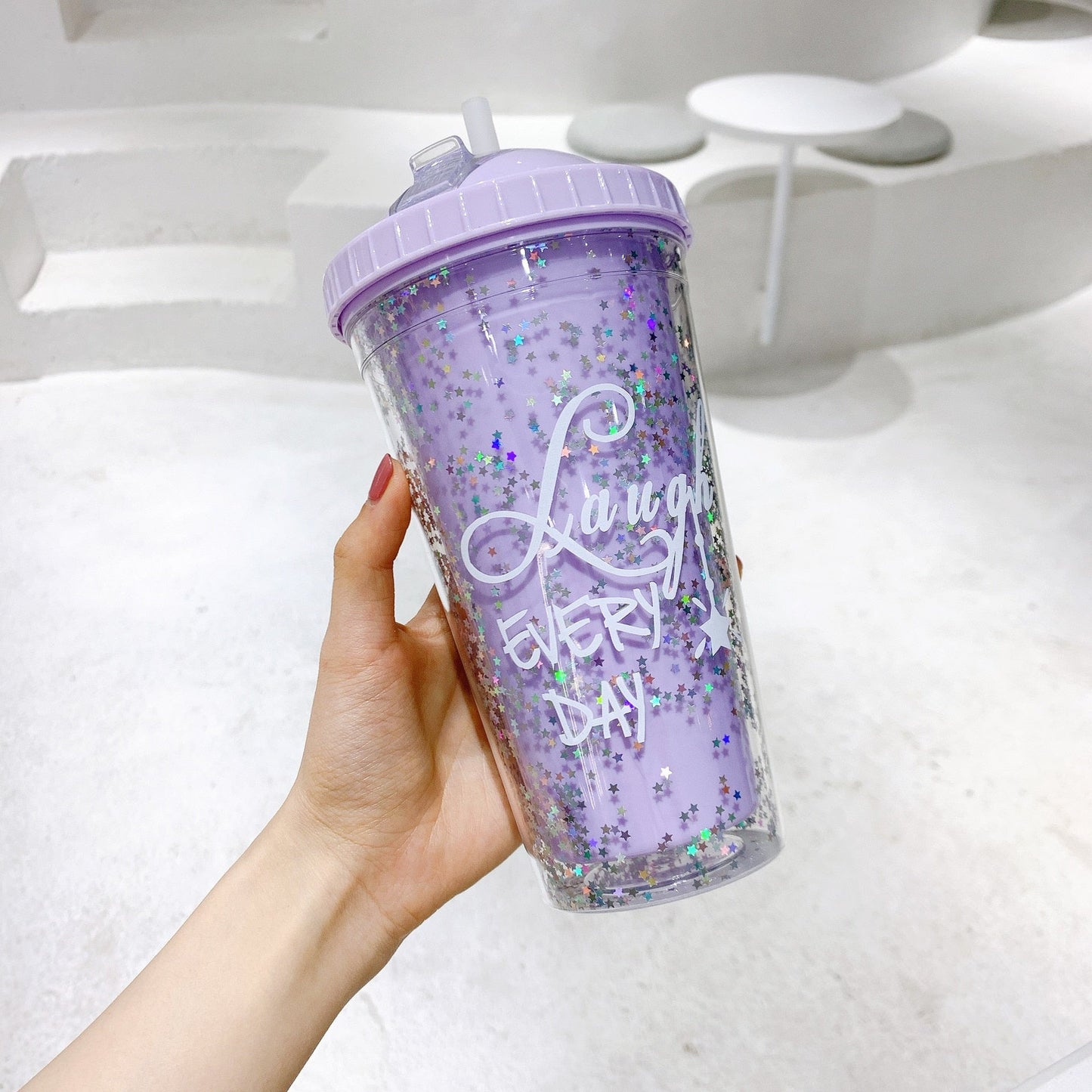 Laugh/Shine Star Cup with Straw